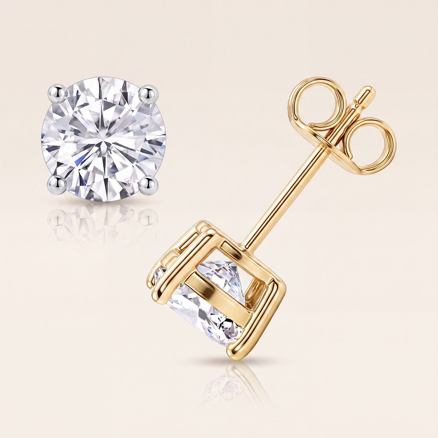 Moissanite 4-Claw Sharp Stud Earrings