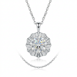 Moissanite round solitaire pendant 1.00ct in S925 sterling silver, Raiment Jewelry & Co.