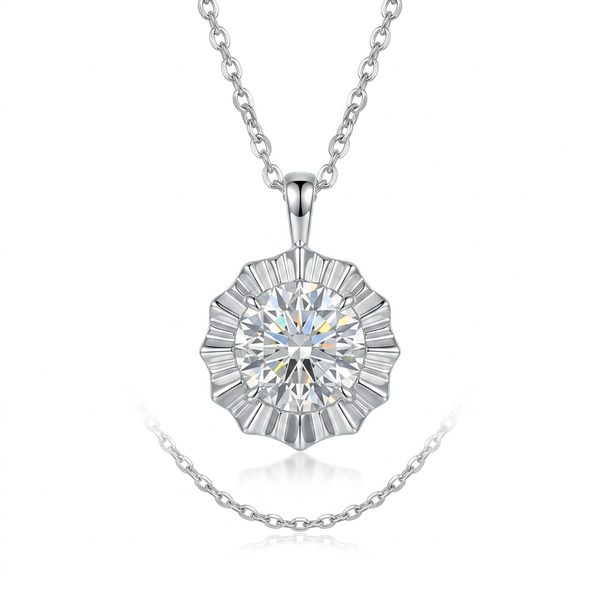 Moissanite Round Solitaire Pendant