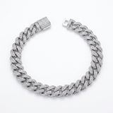 Moissanite Cuban bracelet 6mm in S925 sterling silver, Raiment Jewelry & Co.
