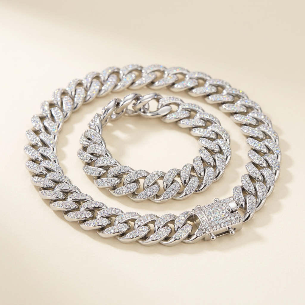Moissanite Cuban Bracelet - beauty coil