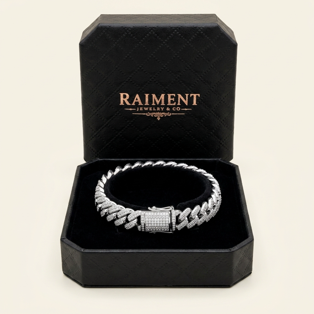 Moissanite Cuban Bracelet - in Raiment box