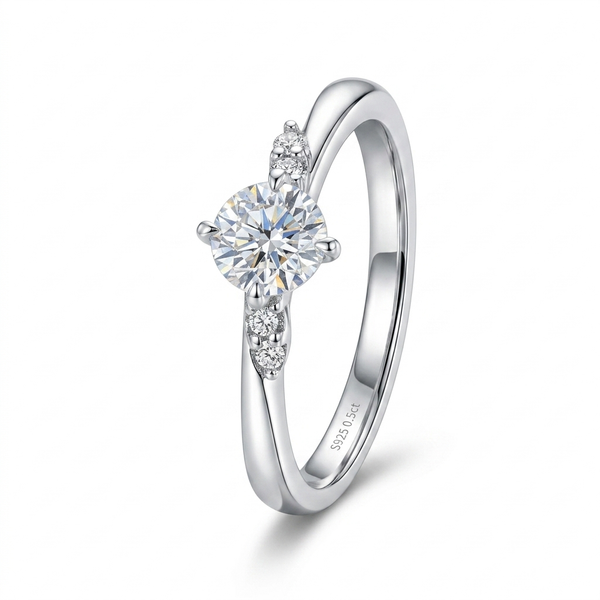 Moissanite 4-Claw Petite Solitaire Ring