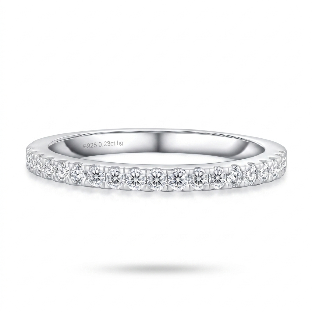 Moissanite Half-Eternity Band Ring - hero on white