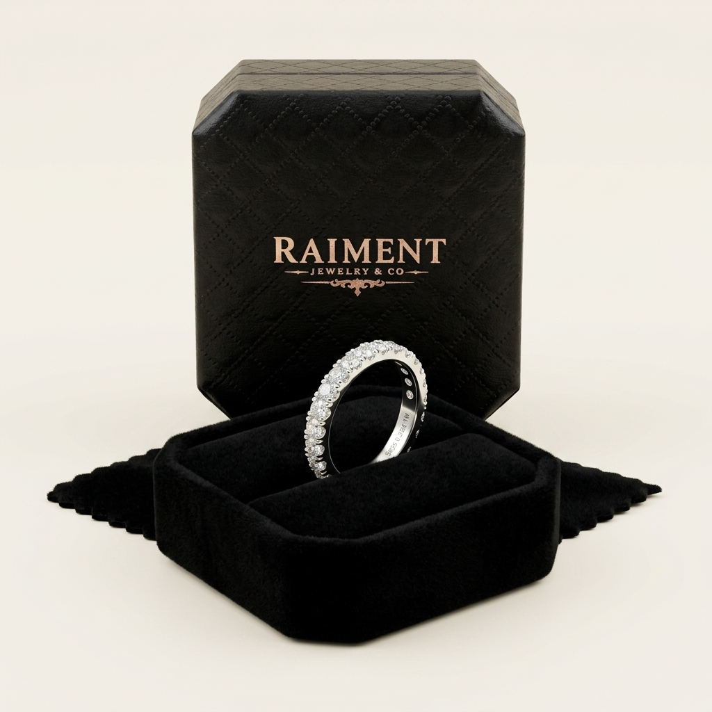 Moissanite Half-Eternity Band Ring - in Raiment box