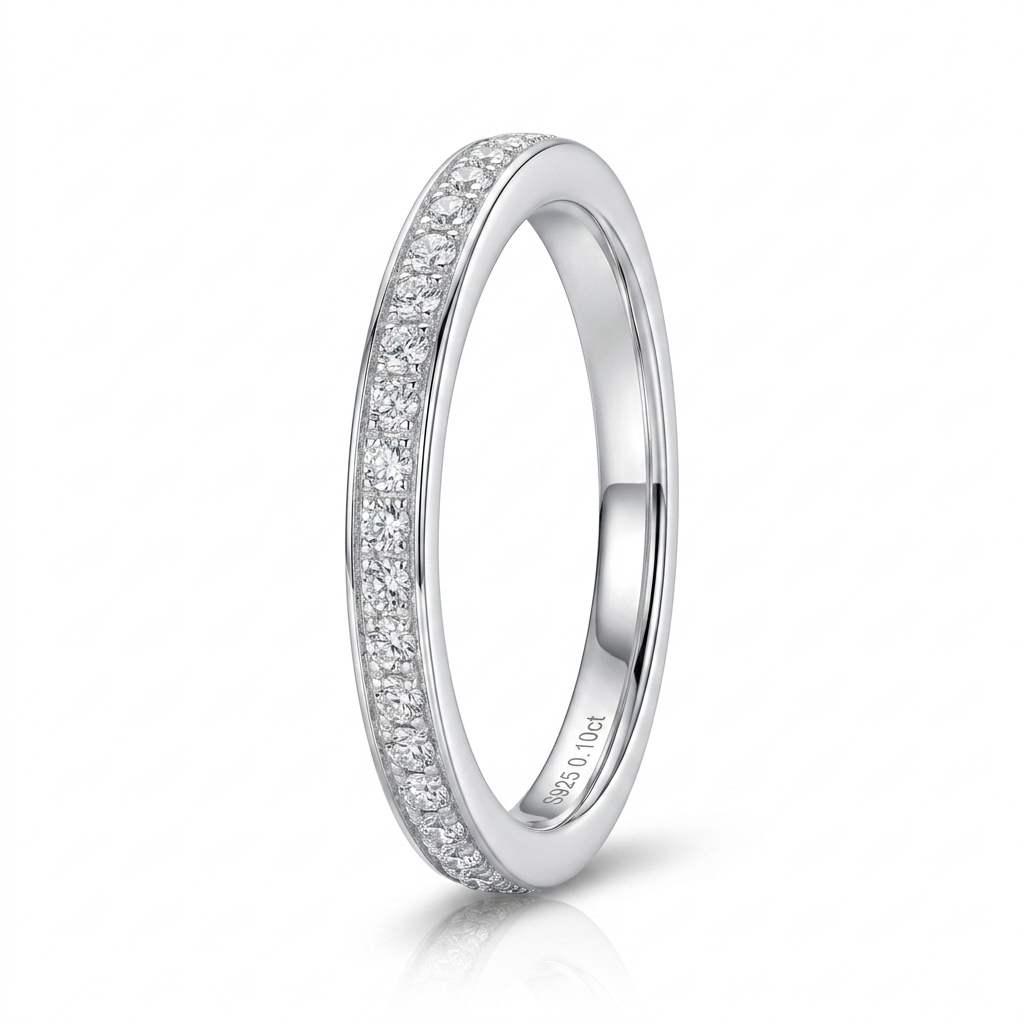 Moissanite Eternity Band Ring - hero on white