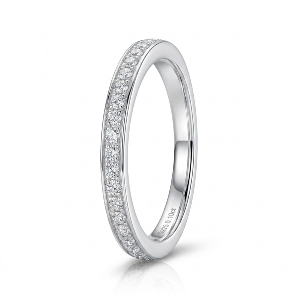 Moissanite Eternity Band Ring 0.10ct