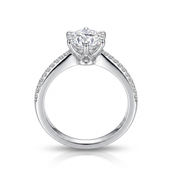 Moissanite 6-Claw Solitaire Ring