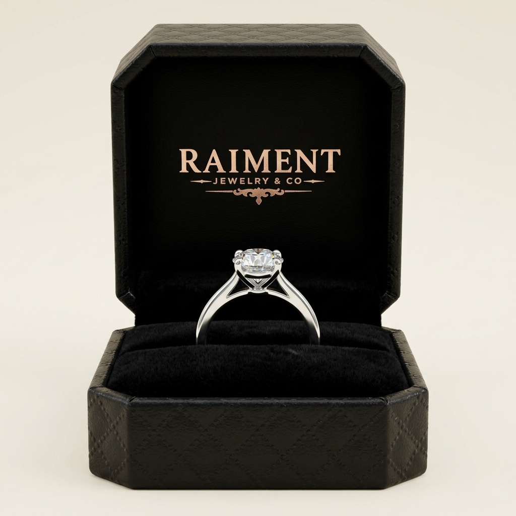 Moissanite 4-Claw Solitaire Ring - in Raiment box
