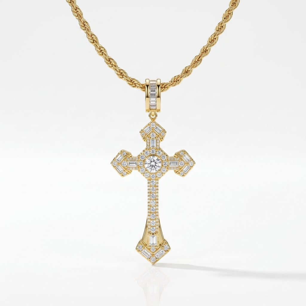Large Moissanite Pendant - hero on white