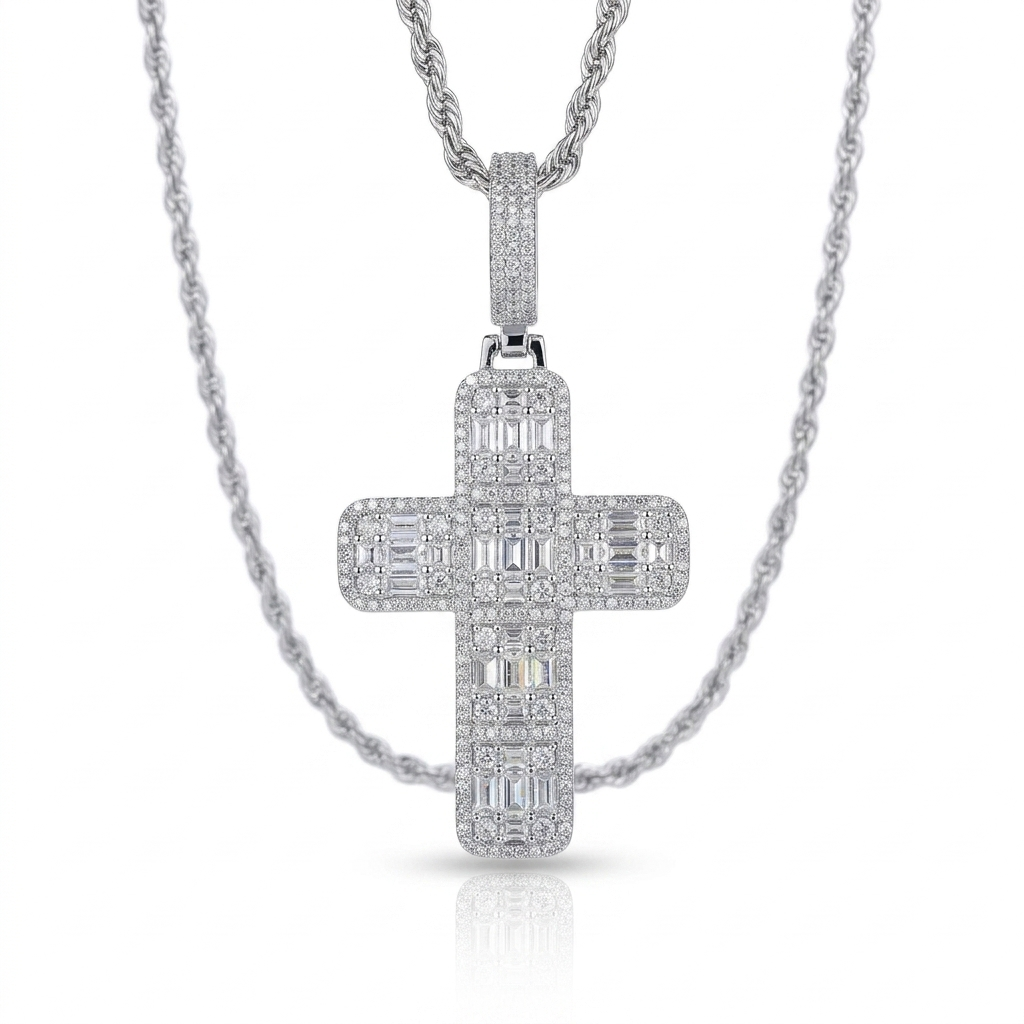Oval Moissanite Pendant - hero on white