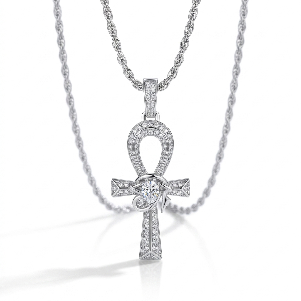 Pear Moissanite Pendant - hero on white