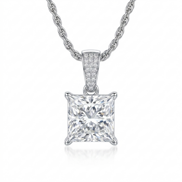 Square Moissanite Pendant