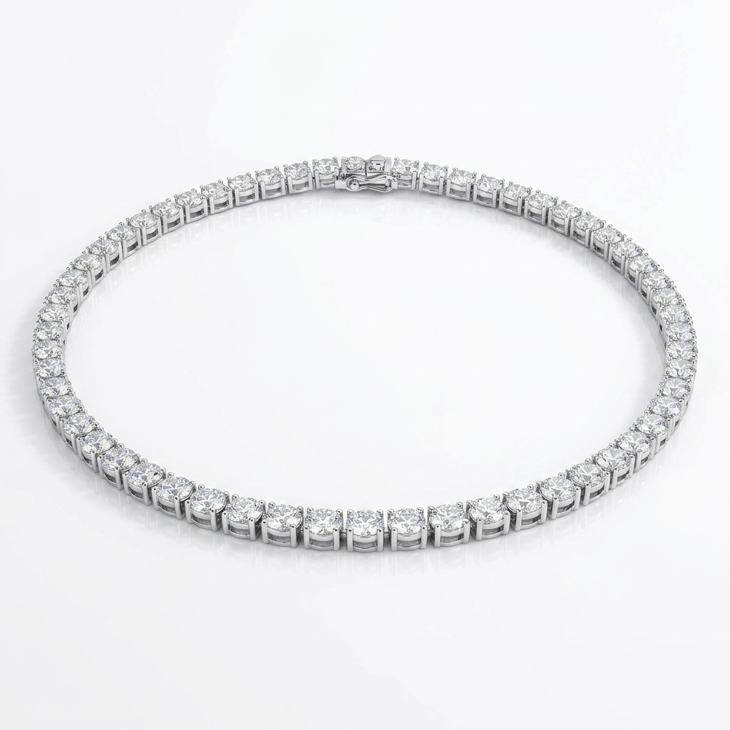 Moissanite Tennis Necklace - hero on white