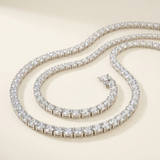 Moissanite tennis necklace draped, 2mm D-colour VVS1 in S925