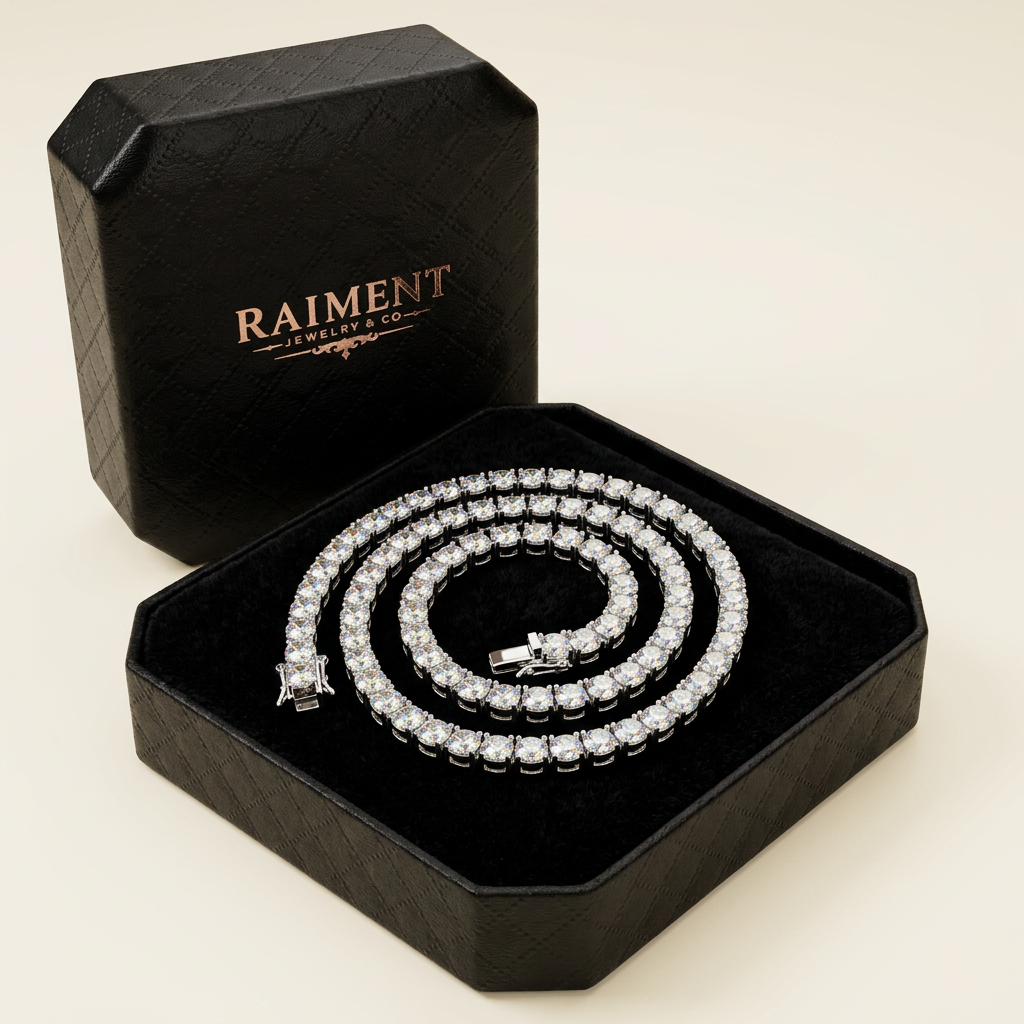 Moissanite Tennis Necklace - in Raiment box