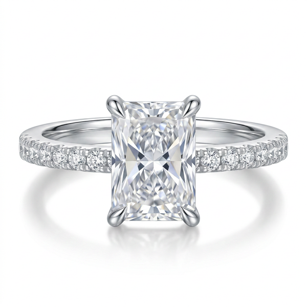 Moissanite Radiant Solitaire Ring 5x7mm