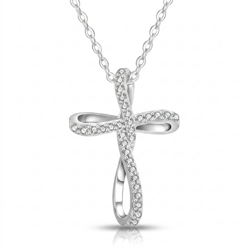 Moissanite Cross Pendant - hero on white