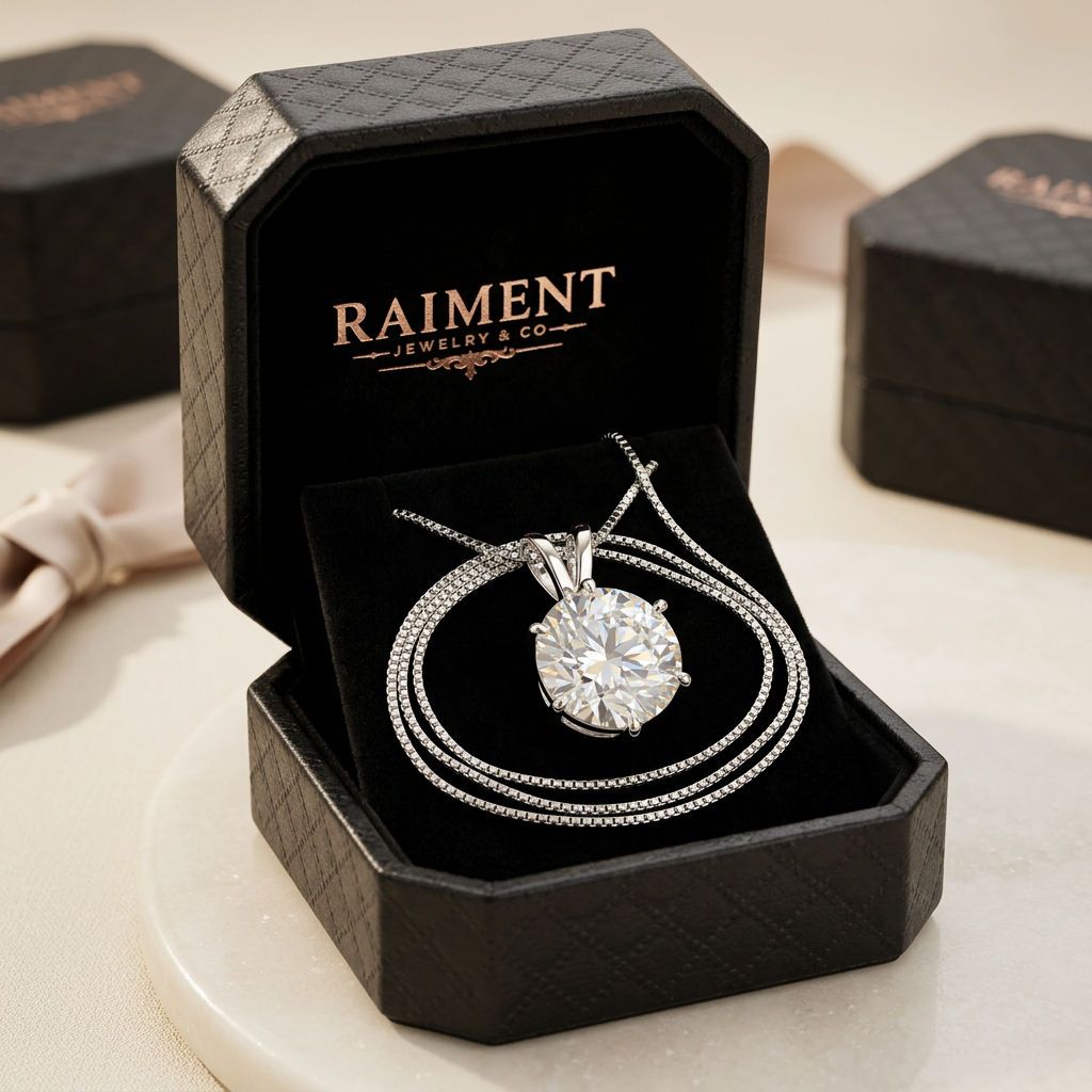 Moissanite Pendant 10ct - in Raiment box