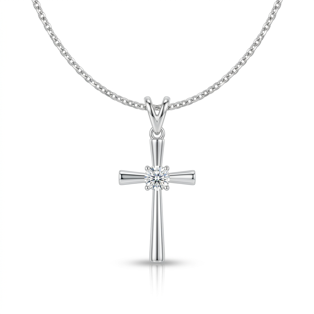 Moissanite Round Pendant 30ct - hero on white