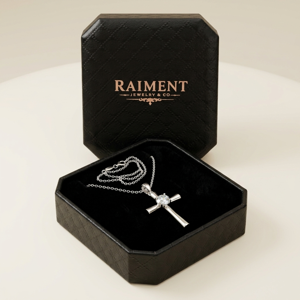 Moissanite Round Pendant 30ct - in Raiment box