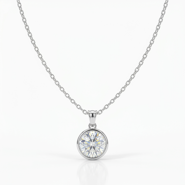 Moissanite Bezel Pendant