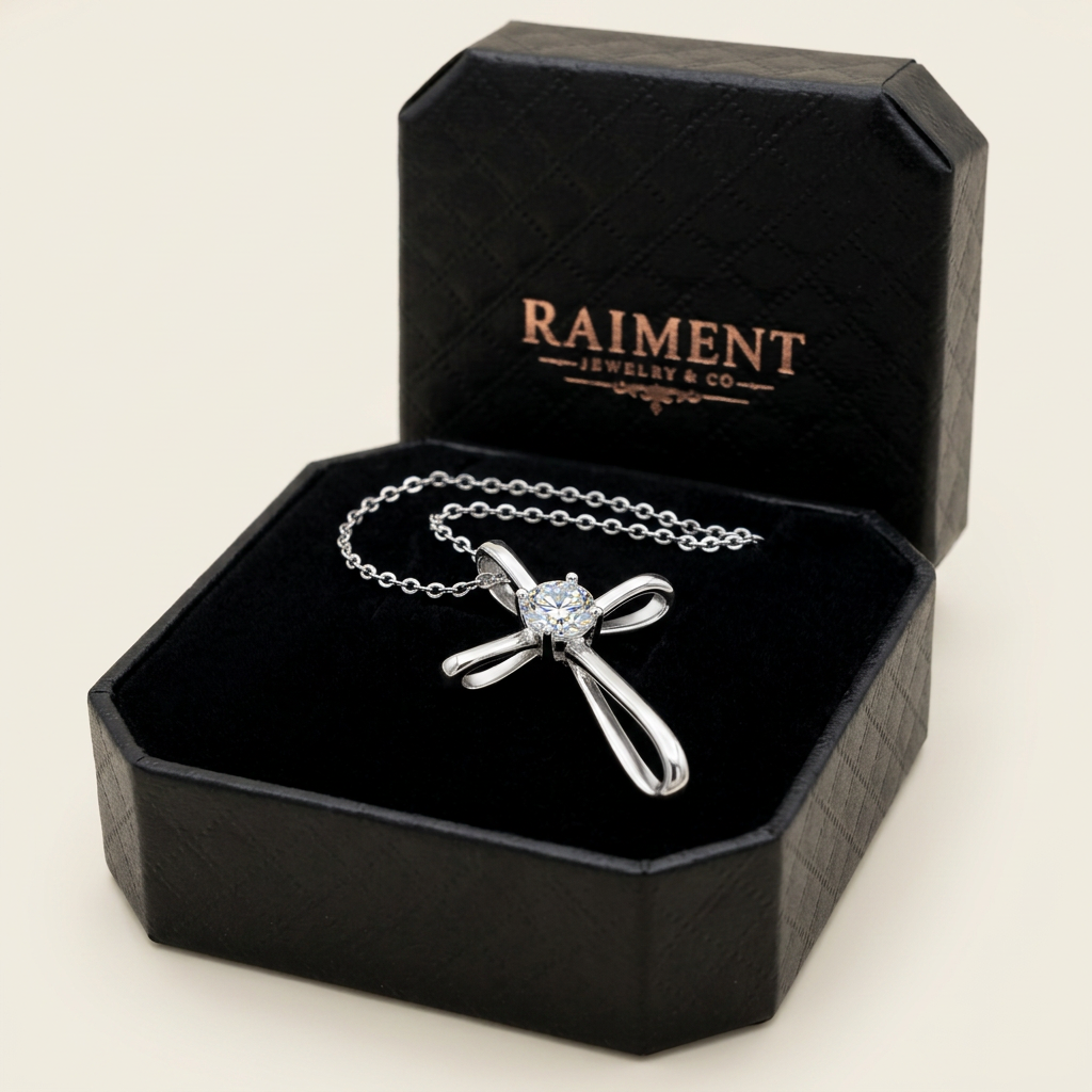 Moissanite Pear Pendant - in Raiment box
