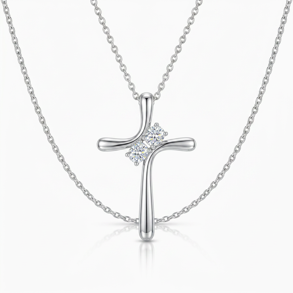 Moissanite Cushion Pendant - hero on white
