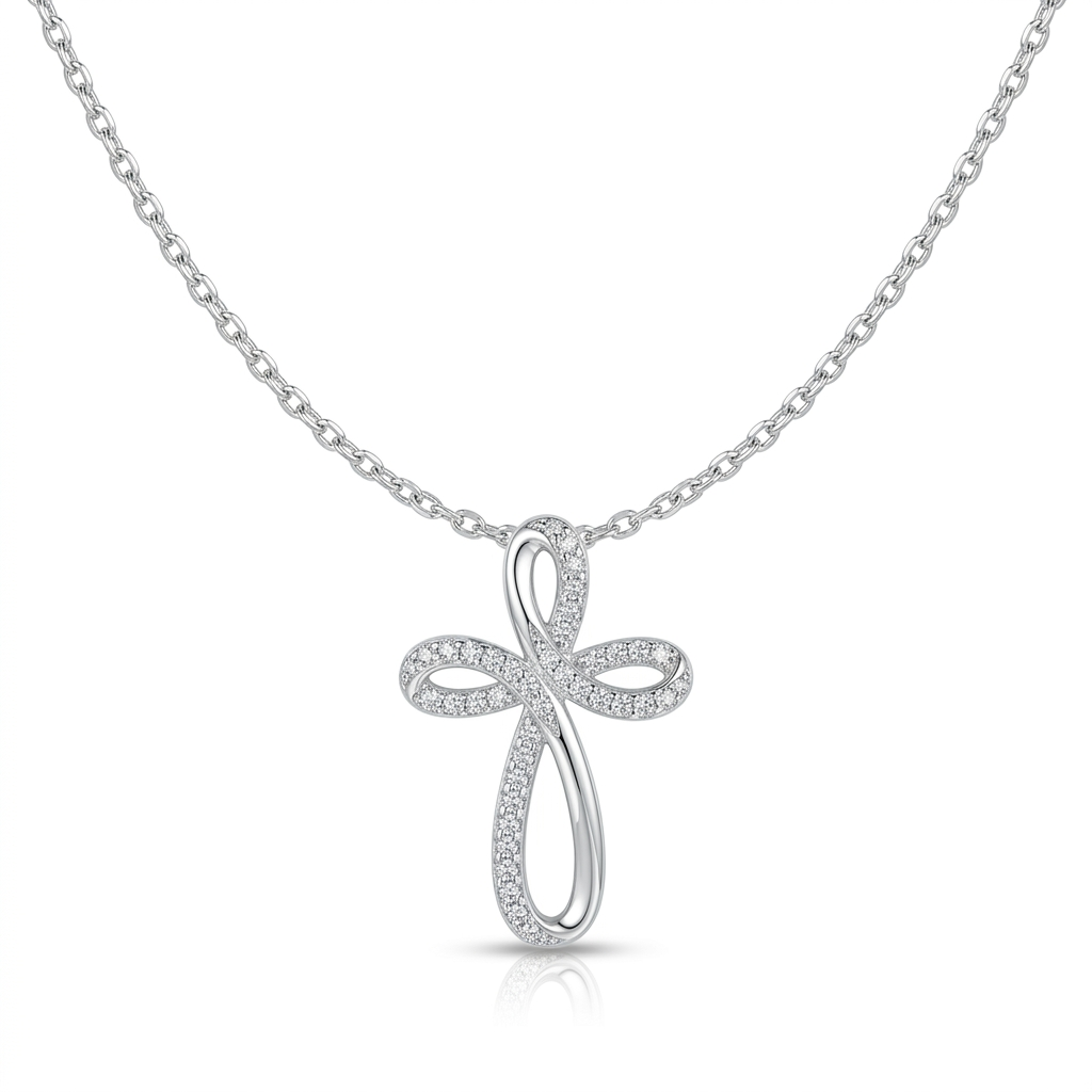Moissanite Halo Pendant - hero on white