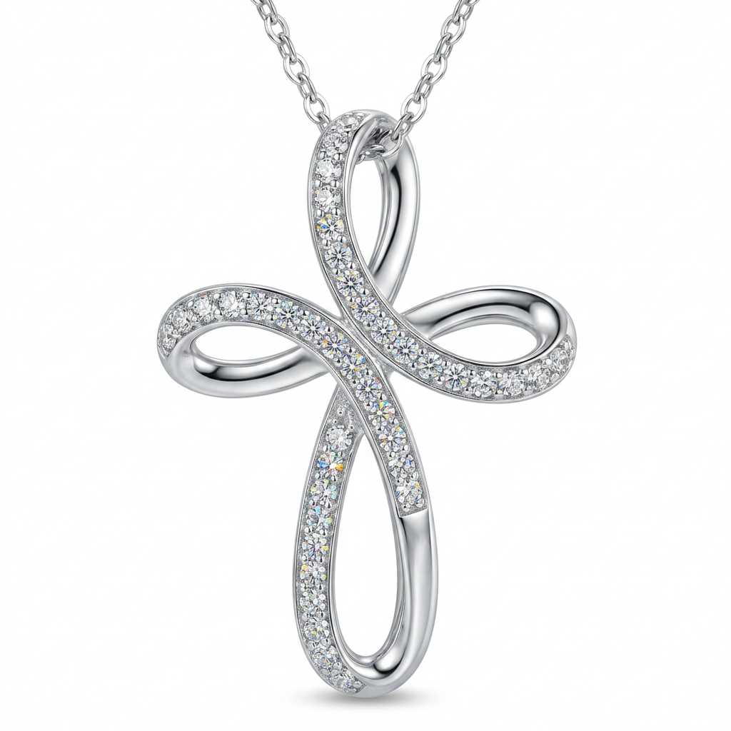 Moissanite Halo Pendant - stone macro
