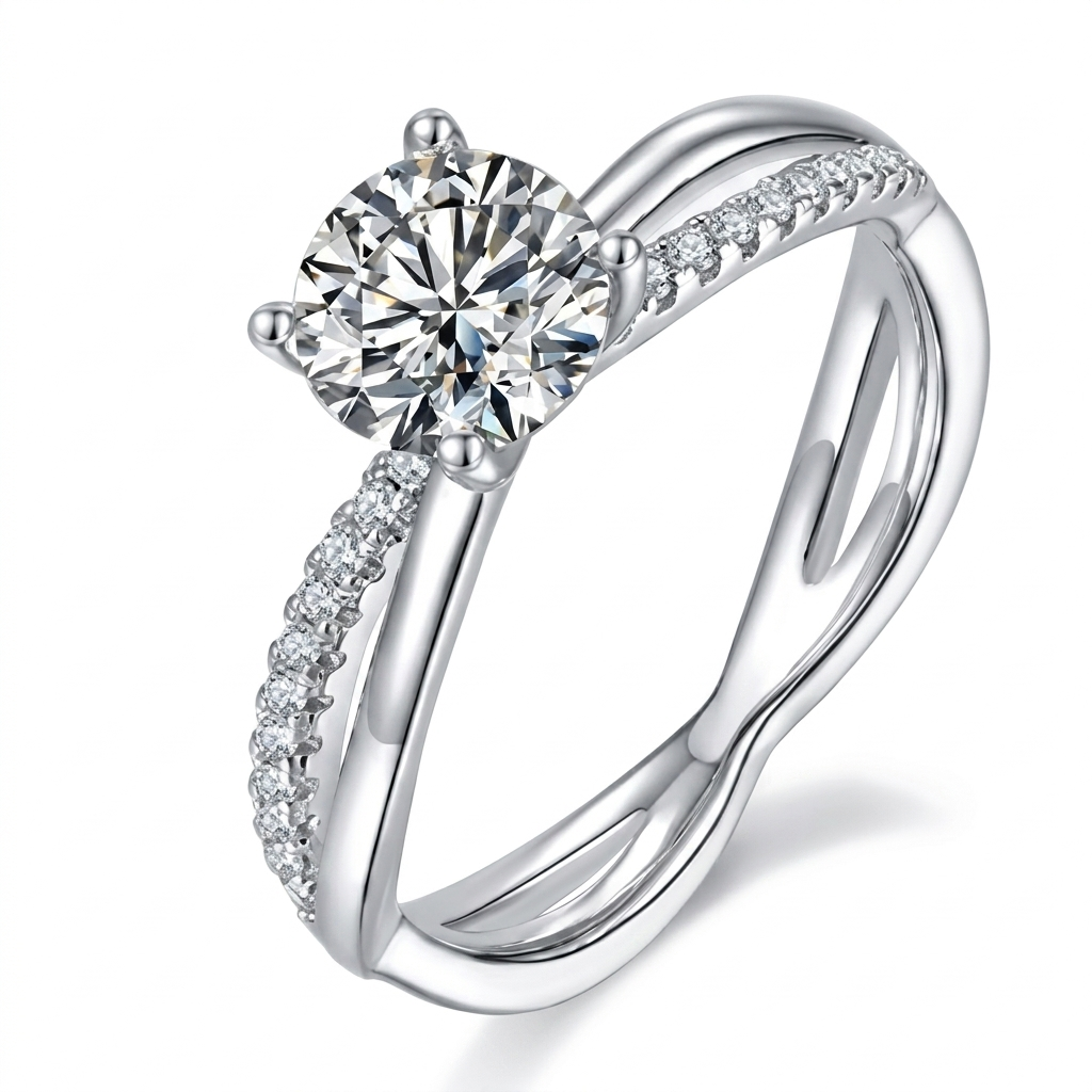 Oval Solitaire Moissanite Ring - hero