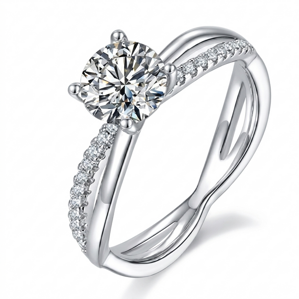 Moissanite Oval Solitaire Ring 7x9mm