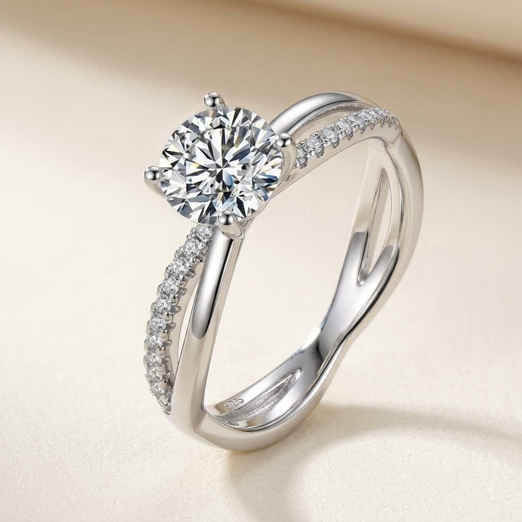 Oval Solitaire Ring - beauty on cream