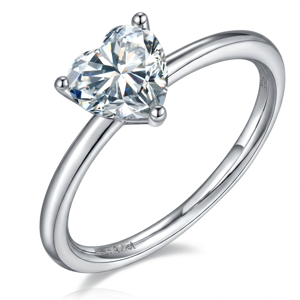 Bypass Solitaire Moissanite Ring - hero