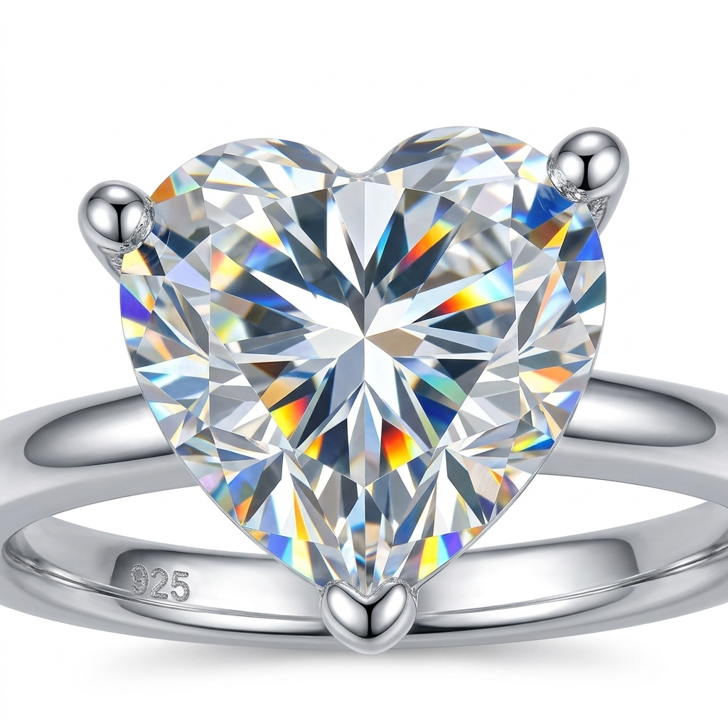 Bypass Solitaire Ring - stone macro