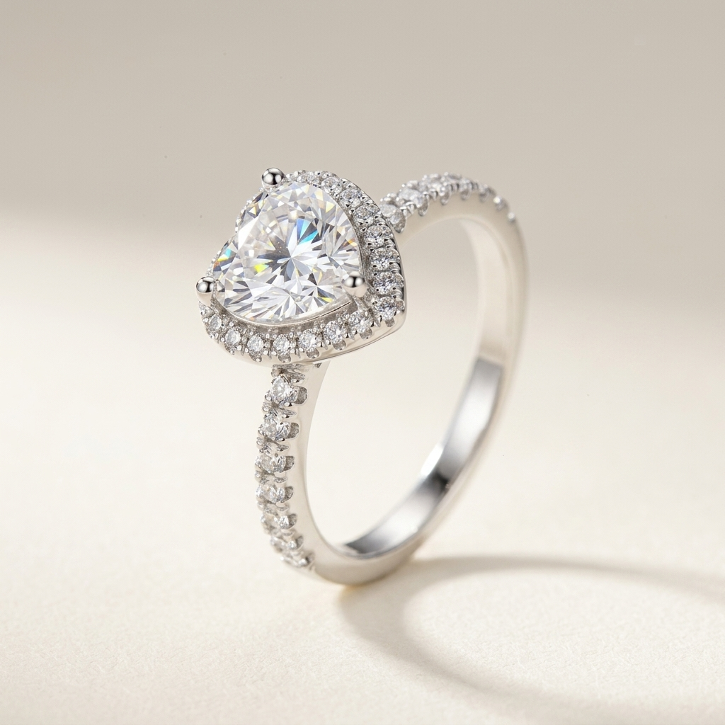 Petite Solitaire Ring - beauty on cream