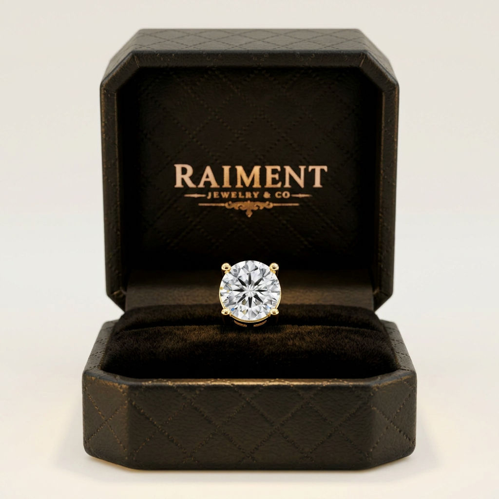 Moissanite 4-Claw Round Stud Earrings - in Raiment box
