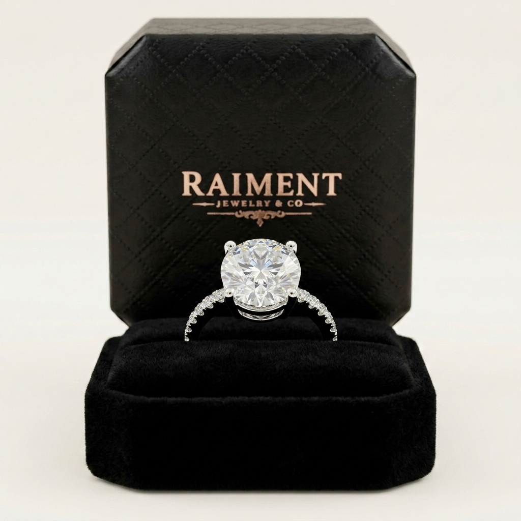 Moissanite Martini Round Stud Earrings - in Raiment box