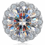 Moissanite Halo Solitaire Stud Earrings stone detail
