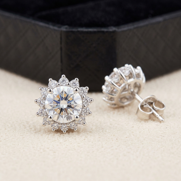 Moissanite Solitaire Stud Earrings 0.50ct