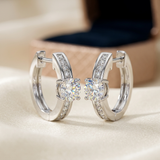 Moissanite huggie hoop earrings in S925 sterling silver, Raiment Jewelry & Co.