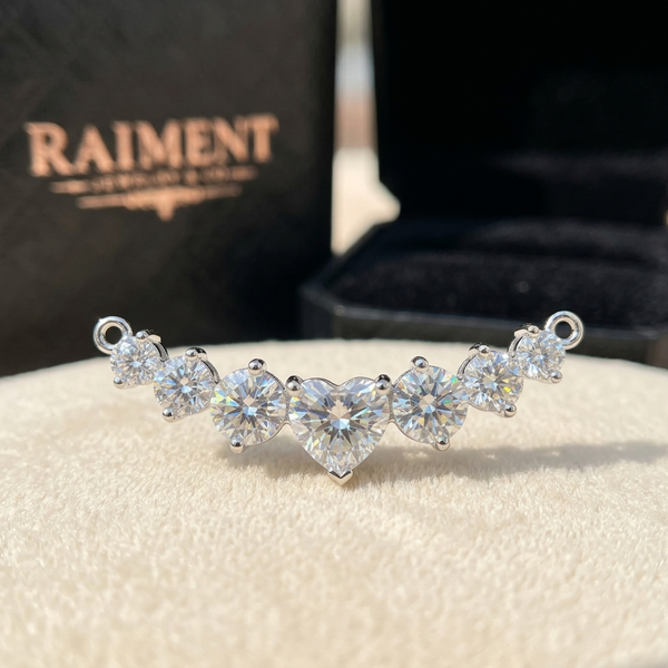 Moissanite Graduated Cluster Necklace 2.80ct TW