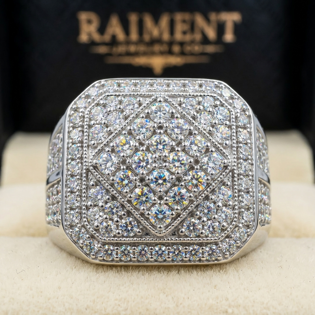 Moissanite vine ring macro close-up, Raiment Jewelry & Co.