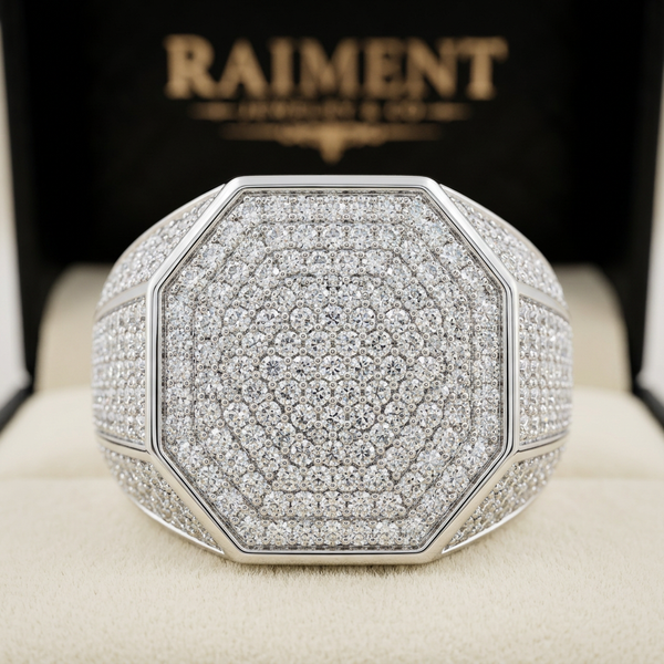 Men's Iced Out Hexagon Ring 0.84ct