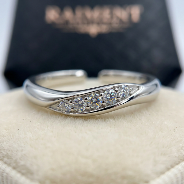 Adjustable Moissanite Band Ring