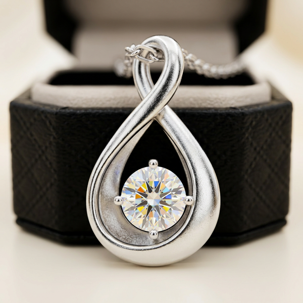 Pear Cut Moissanite Pendant Necklace 1.00ct