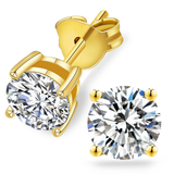 Moissanite 4-Claw Stud Gold 10mm (4.00ct)