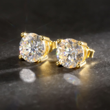 Moissanite 4-Claw Stud Gold 7.5mm (1.50ct)