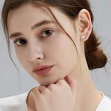 Moissanite 3-Claw Stud Silver 6mm