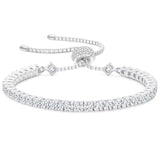 4mm Moissanite Tennis Adjustable White Gold
